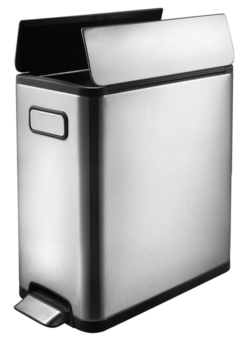 Mobiler Edelstahl-Tretabfallbehälter EKO Ecofly, 20 l