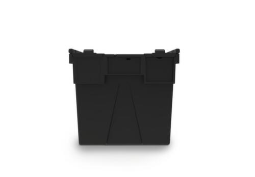 Euronorm-Mehrwegbehälter recycelt + verplombar, Inhalt 63 l, Zweiteiliger Scharnierdeckel