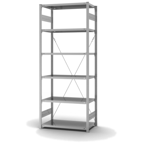 hofe System-Steckregal in Standard Bauart, Höhe x Breite x Tiefe 2500 x 1060 x 535 mm, 6 Böden