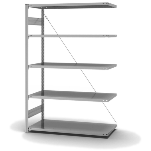 hofe System-Steckregal in mittelschwerer Bauart, Höhe x Breite x Tiefe 2000 x 1310 x 635 mm, 5 Böden