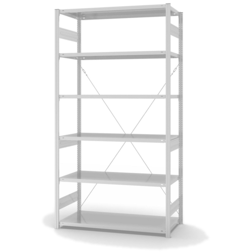 hofe System-Steckregal in mittelschwerer Bauart, Höhe x Breite x Tiefe 2500 x 1360 x 635 mm, 6 Böden
