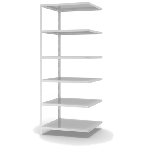 hofe Schraubregal Anbaufeld, 6 Böden, RAL7035 Lichtgrau