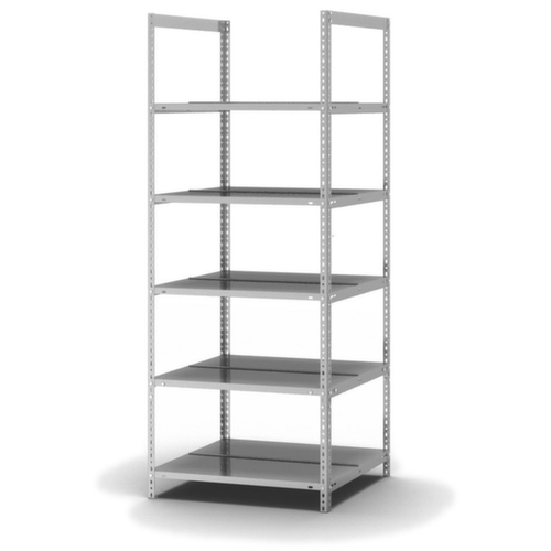 hofe Akten-Schraubregal zur beidseitigen Nutzung, 5 Böden, mit korrosionsschützender Zinkbeschichtung