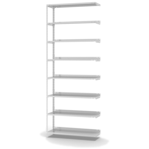 hofe Akten-Schraubregal Anbaufeld, 8 Böden, RAL7035 Lichtgrau