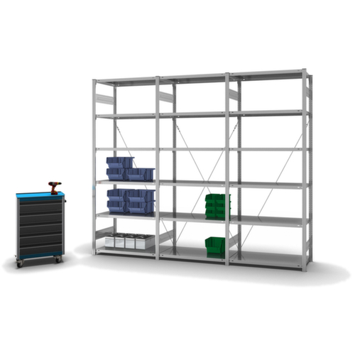 hofe System-Steckregal in Standard Bauart, Höhe x Breite x Tiefe 2500 x 1060 x 535 mm, 6 Böden