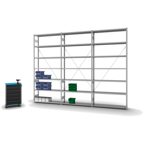 hofe System-Steckregal in Standard Bauart, Höhe x Breite x Tiefe 3000 x 1360 x 335 mm, 7 Böden