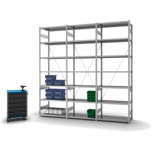 hofe System-Steckregal in mittelschwerer Bauart, Höhe x Breite x Tiefe 3000 x 1060 x 535 mm, 7 Böden