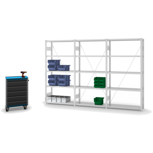 hofe System-Steckregal in mittelschwerer Bauart, Höhe x Breite x Tiefe 2000 x 1060 x 335 mm, 5 Böden