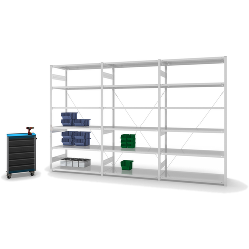 hofe System-Steckregal in mittelschwerer Bauart, Höhe x Breite x Tiefe 2500 x 1360 x 635 mm, 6 Böden