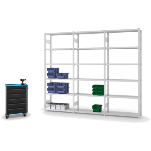 hofe Traversenregal in Standard Bauart, Höhe x Breite x Tiefe 2500 x 1060 x 335 mm, 6 Böden