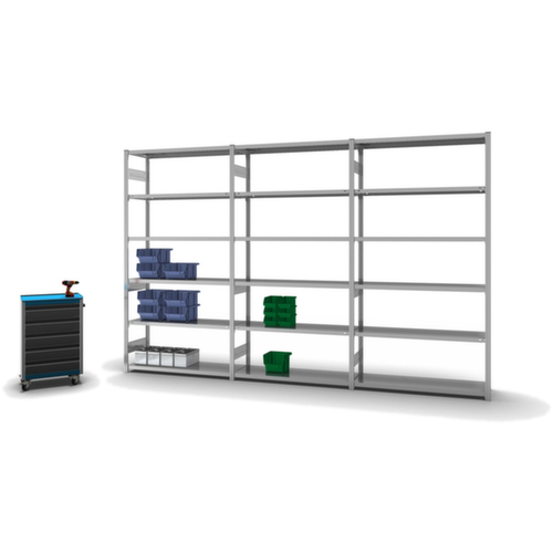 hofe Traversenregal in schwerer Bauart, Höhe x Breite x Tiefe 2500 x 1310 x 435 mm, 6 Böden