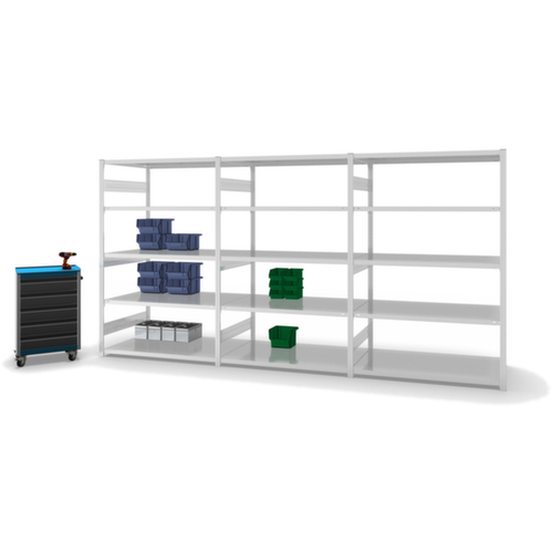 hofe Traversenregal in schwerer Bauart, Höhe x Breite x Tiefe 2000 x 1360 x 835 mm, 5 Böden