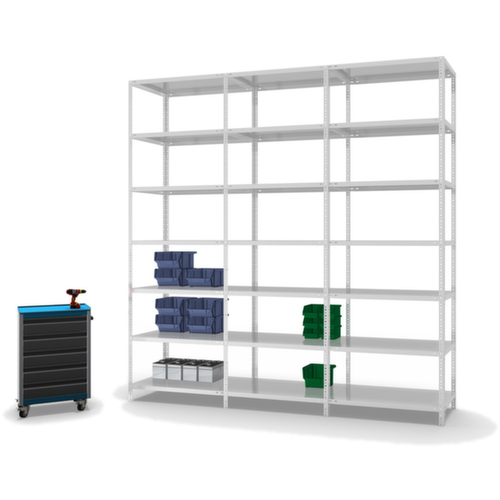 hofe Schraubregal, 7 Böden, RAL7035 Lichtgrau