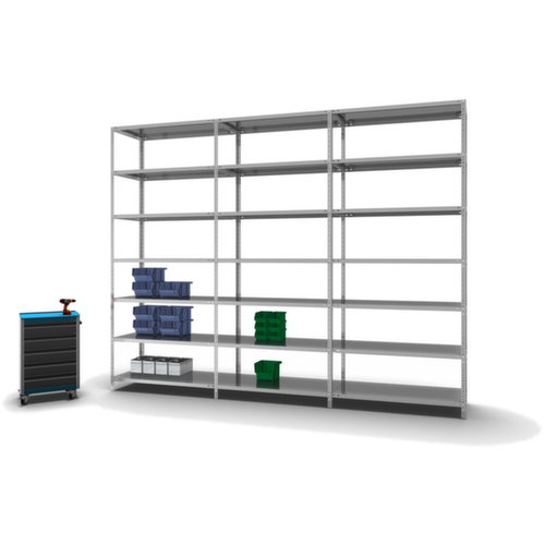 hofe Schraubregal Anbaufeld, 7 Böden, mit korrosionsschützender Zinkbeschichtung