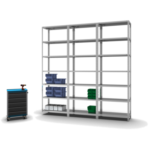 hofe Schraubregal, 7 Böden, mit korrosionsschützender Zinkbeschichtung