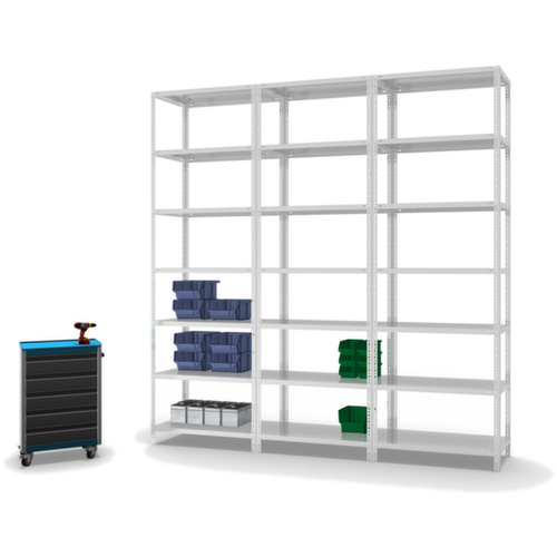 hofe Schraubregal, 7 Böden, RAL7035 Lichtgrau