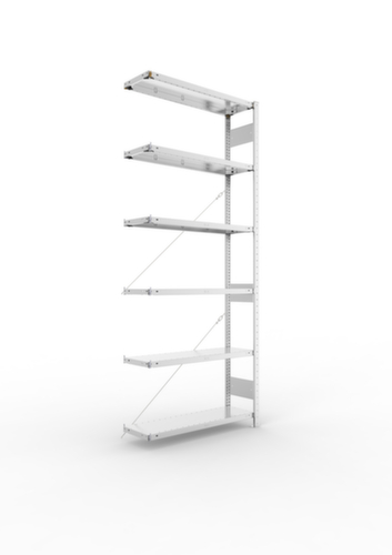 META System-Steckregal CLIP Anbaufeld, Höhe x Breite x Tiefe 2500 x 1006 x 336 mm, 6 Böden