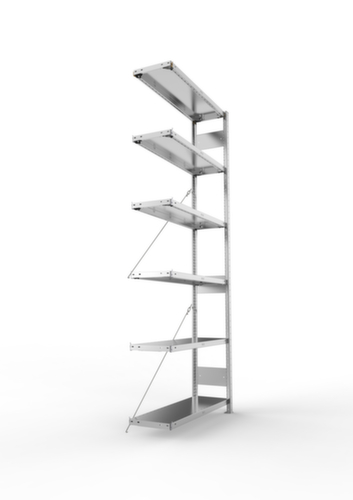 META System-Steckregal CLIP Anbaufeld, Höhe x Breite x Tiefe 2500 x 1006 x 336 mm, 6 Böden