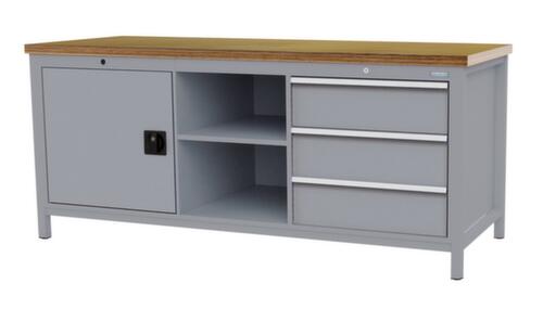 Bedrunka + Hirth Werkbank, 3 Schubladen, 1 Schrank, 2 Ablageböden