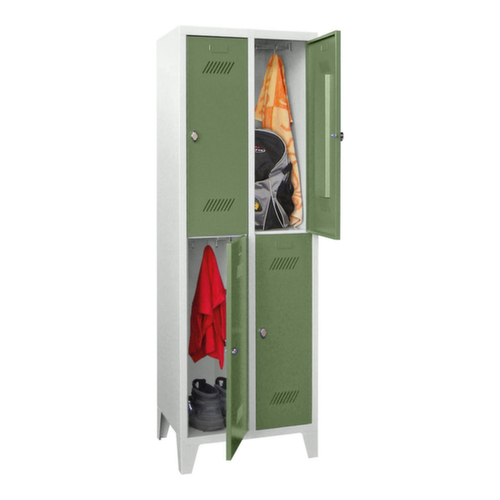 PAVOY Doppelstöckiger Garderobenschrank Basis mit 2x2 Abteilen, Abteilbreite 300 mm