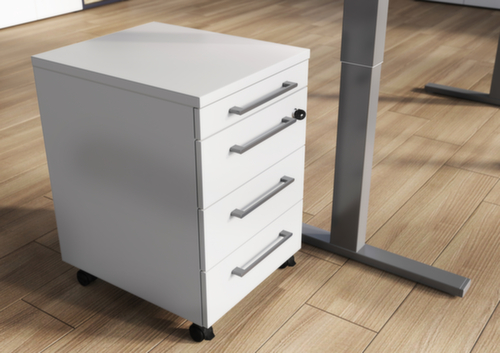 Rollcontainer GW-AGENDA, 4 Schublade(n), lichtgrau/lichtgrau