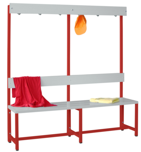 PAVOY Umkleidebank Basis mit Haken und Kunststoffleisten