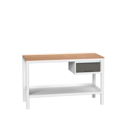 bott Werkbank verso, 1 Schublade, 1 Ablageboden, RAL7035 Lichtgrau/RAL7016 Anthrazitgrau