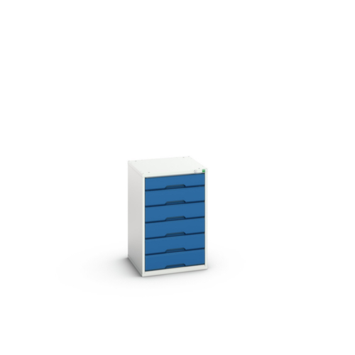 bott Schubladenschrank verso, 6 Schublade(n), RAL7035 Lichtgrau/RAL5010 Enzianblau