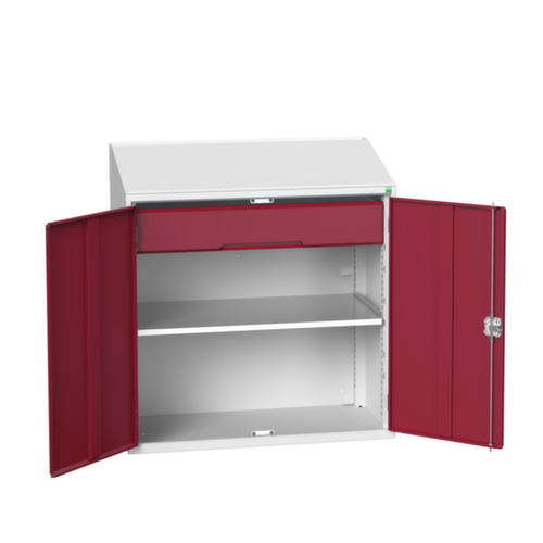 bott Pultschrank verso, RAL7035 Lichtgrau/RAL3004 Purpurrot