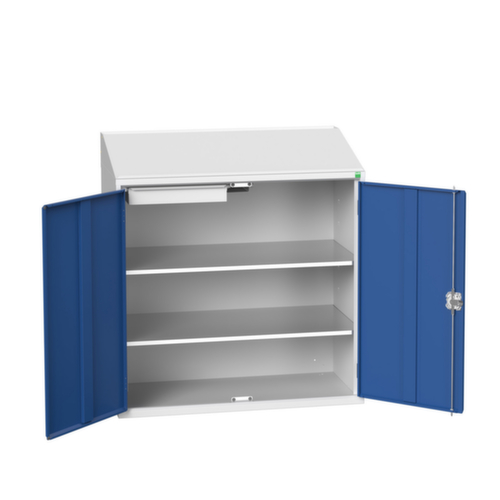bott Pultschrank verso, RAL7035 Lichtgrau/RAL5010 Enzianblau