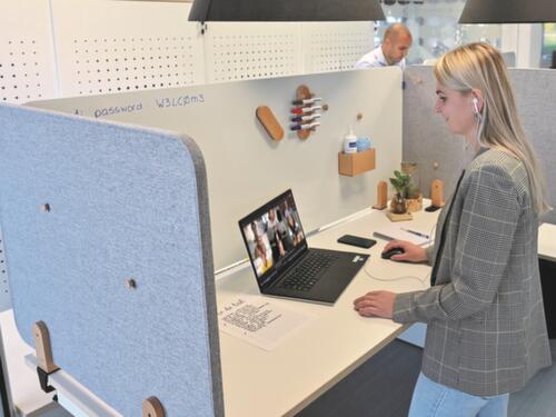 Legamaster Schallabsorbierende Tischtrennwand ELEMENTS, Höhe x Breite 600 x 1200 mm, Wand grau