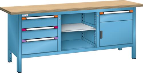 Thurmetall Werkbank, 4 Schubladen, 1 Schrank, 1 Ablageboden