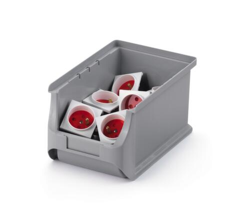 Sichtlagerkasten, grau, Tiefe 235 mm, Polypropylen