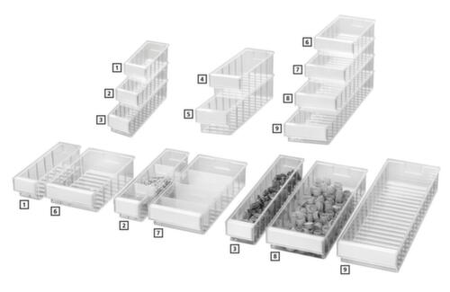 Treston transparenter Kleinteilebehälter mit großer Griffmulde