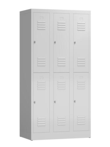 Doppelstöckiger Garderobenschrank ClassiX, Abteilbreite 290 mm