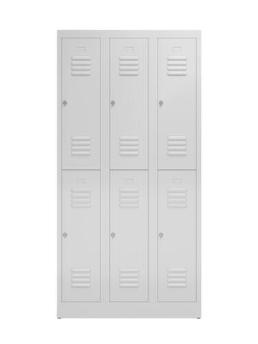 Doppelstöckiger Garderobenschrank ClassiX, Abteilbreite 290 mm