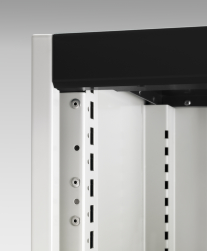 bott Schubladenschrank cubio Grundfläche 1300x750 mm, 4 Schublade(n), RAL7035 Lichtgrau/RAL5010 Enzianblau