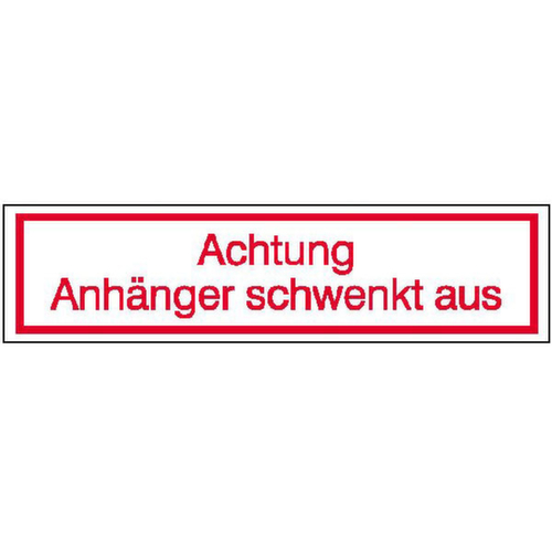 Kfz-Hinweisschild SafetyMarking®, "Achtung Anhänger schwenkt aus"