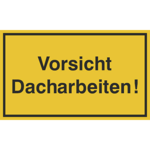 Hinweisschild SafetyMarking® für Baustellen, "Vorsicht Dacharbeiten!"
