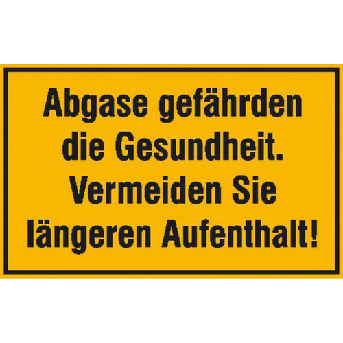 Hinweisschild SafetyMarking® für Tankanlagen, "Abgase gefährden die Gesundheit"