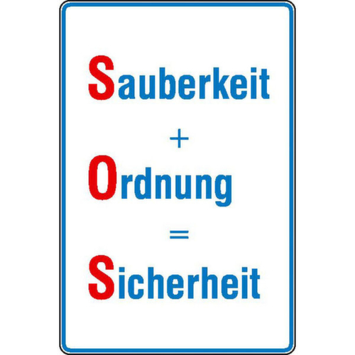 Hinweisschild SafetyMarking®, "Sauberkeit + Ordnung Sicherheit"