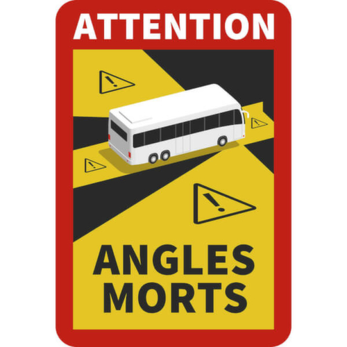 Kfz-Hinweisschild SafetyMarking®, "Attention Angles Morts Bus"