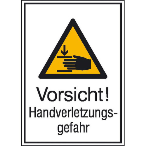 Warnkombischild SafetyMarking® "Vorsicht! Handverletzungsgefahr"