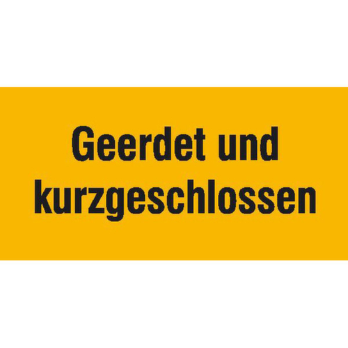 Warn-Zusatzschild SafetyMarking® Geerdet und kurzgeschlossen