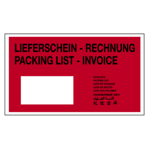 Dokumententasche "Lieferschein-Rechnung/Packing list-Invoice", DIN A5