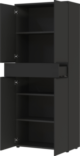 Aktenschrank GW-MAILAND 4372, 4 Ordnerhöhen, graphit/graphit