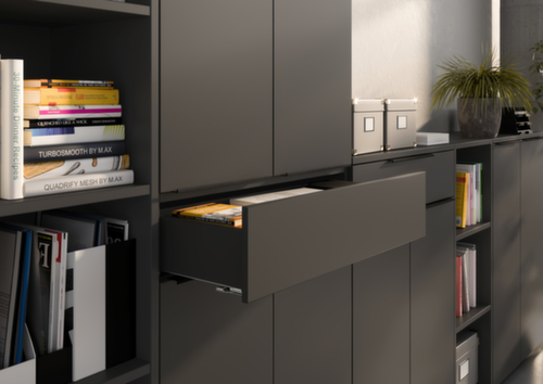 Aktenschrank GW-MAILAND 4372, 4 Ordnerhöhen, graphit/graphit