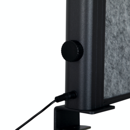 MAUL Tischtrennwand MAULconnecto Uplight, Höhe x Breite 515 x 1600 mm, Wand dunkelgrau