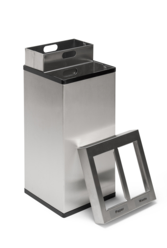 Wertstoffsammler Carro Mix mit 2 Öffnungen und 2 Innenbehältern aus Alu