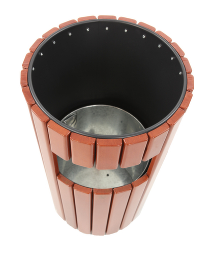 Abfallbehälter für außen, 33 l, Holzoptik